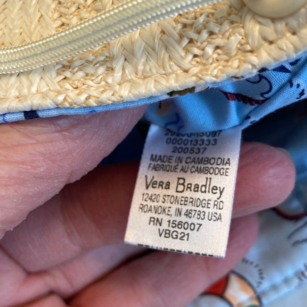 Vera Bradley Cream and Navy Anchor Backpack - Picture 4 of 11